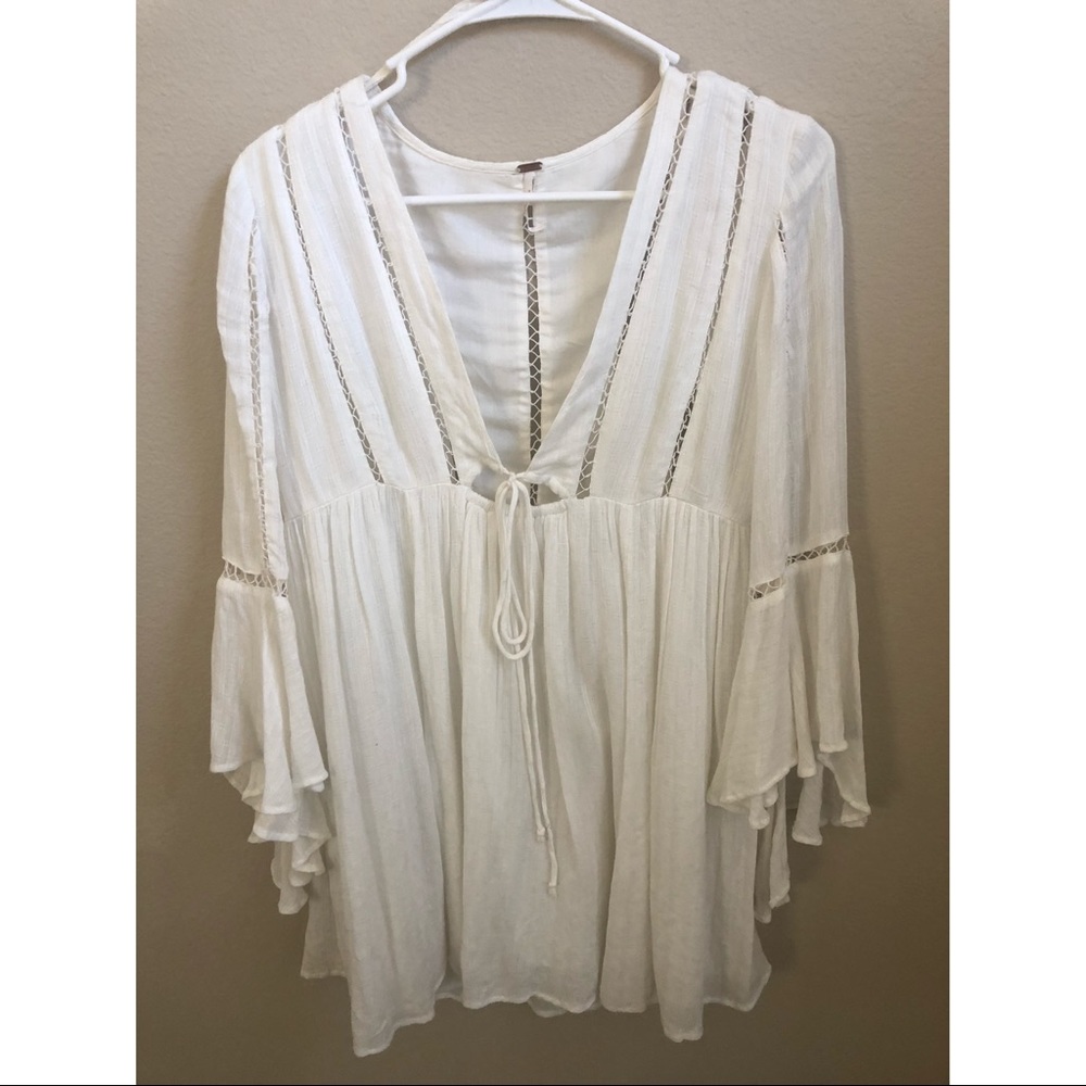 Free People White Long Sleeve Dress